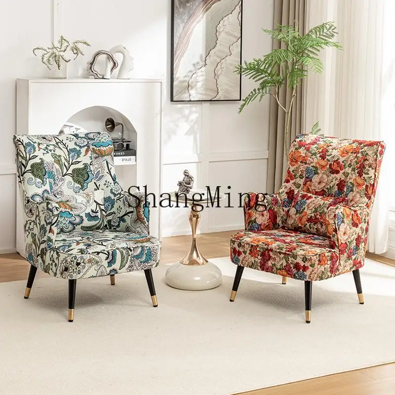 

SM retro single high-back sofa chair simple small apartment living room home bedroom balcony chair