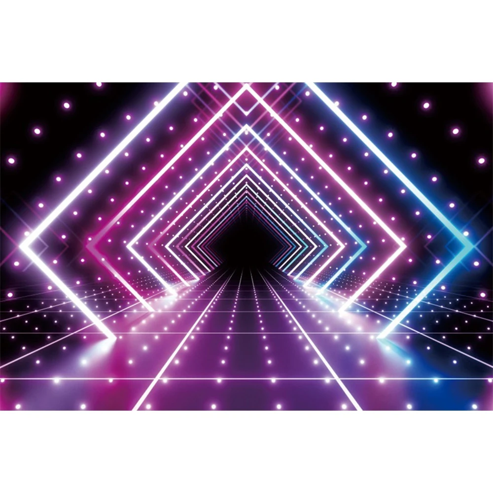 أضواء النيون عيد ميلاد خلفية مستقبلية النمط الإلكتروني 80's 90's ديسكو روك مرحلة أفلام الألعاب الكبار التصوير خلفية #3