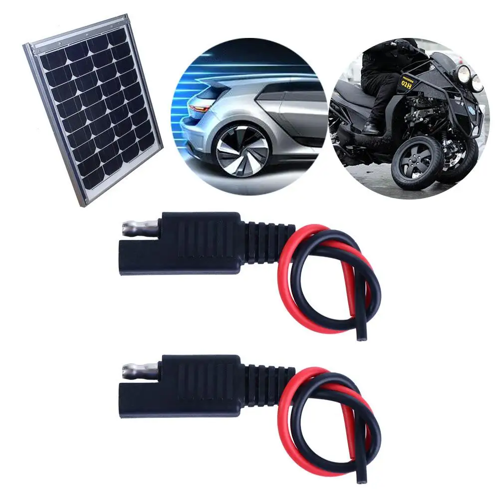 PCS 2 Pin Car Jump Starter Solar Panel Solar Plug Battery Plug Wire Extension Cable Power Automotive Cable SAE Connector Cable