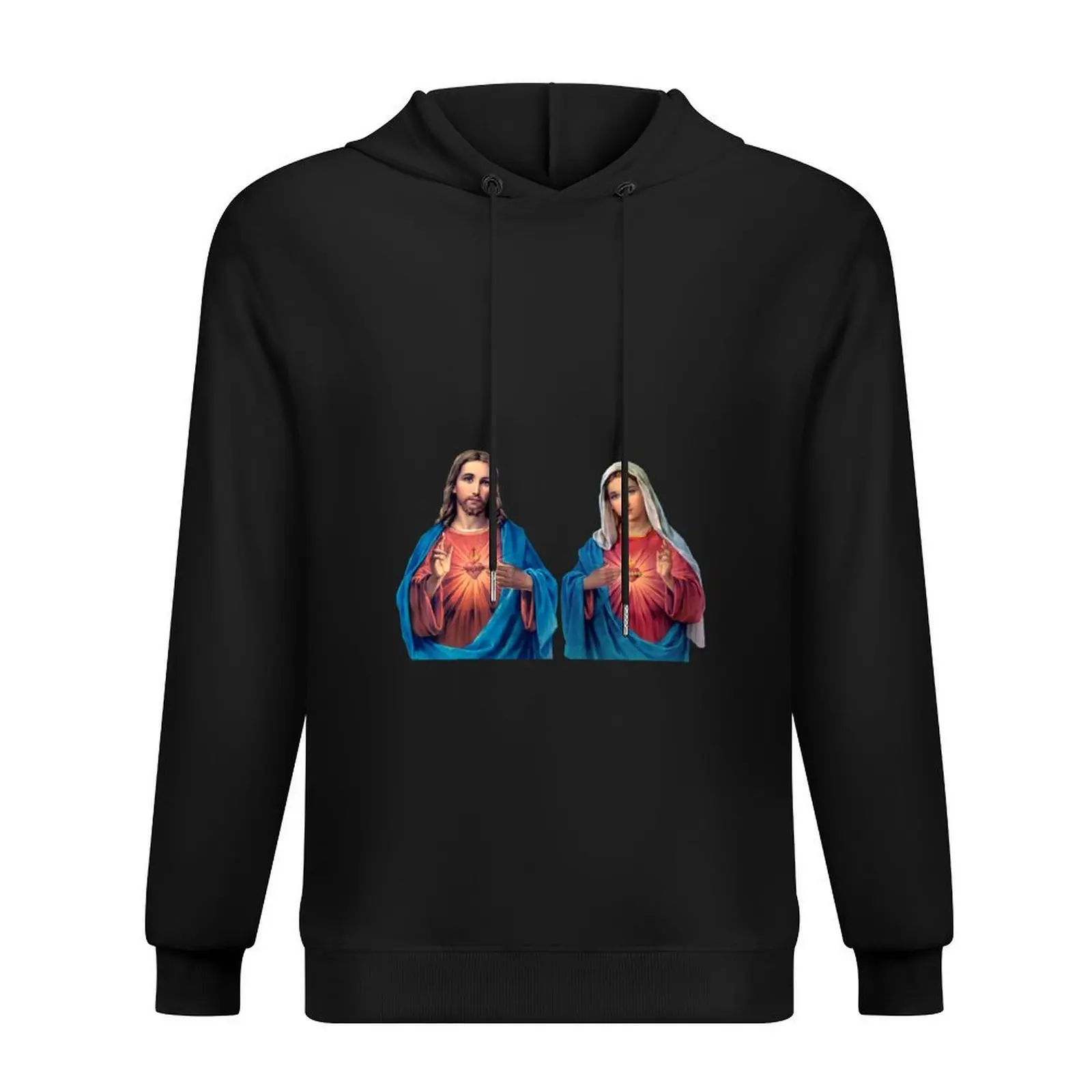 

Sacred and Immaculate Hearts (Jesus and Mary) transparent background Hoodie korean clothes autumn new products autumn man hoodie