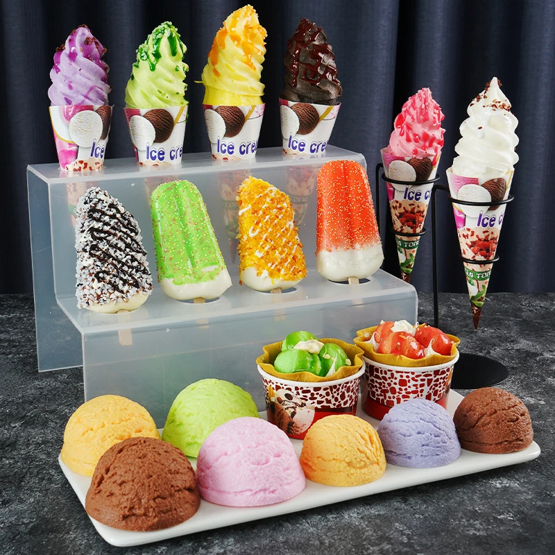 Simulation Ice Cream Ball Fake Food Props Ice Cream Ice Cream Children Play House Toy Dessert Shop Propaganda Shooting Decor