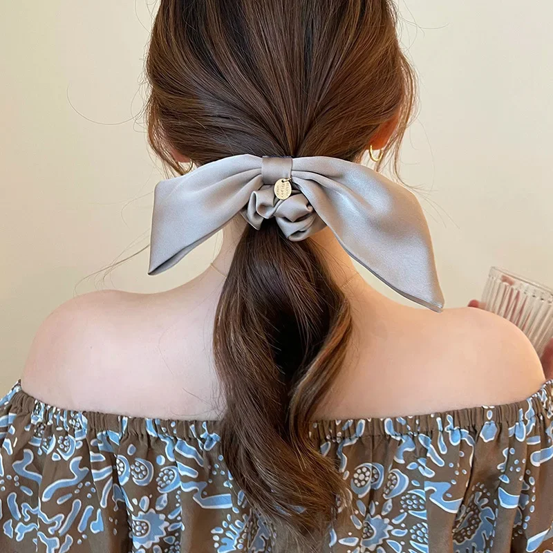 New Korean Bow Elastic Hair Bands Girls Elegant Hair Rope Ties Headwear Ladies Women Elegant Hair Accessories view 3