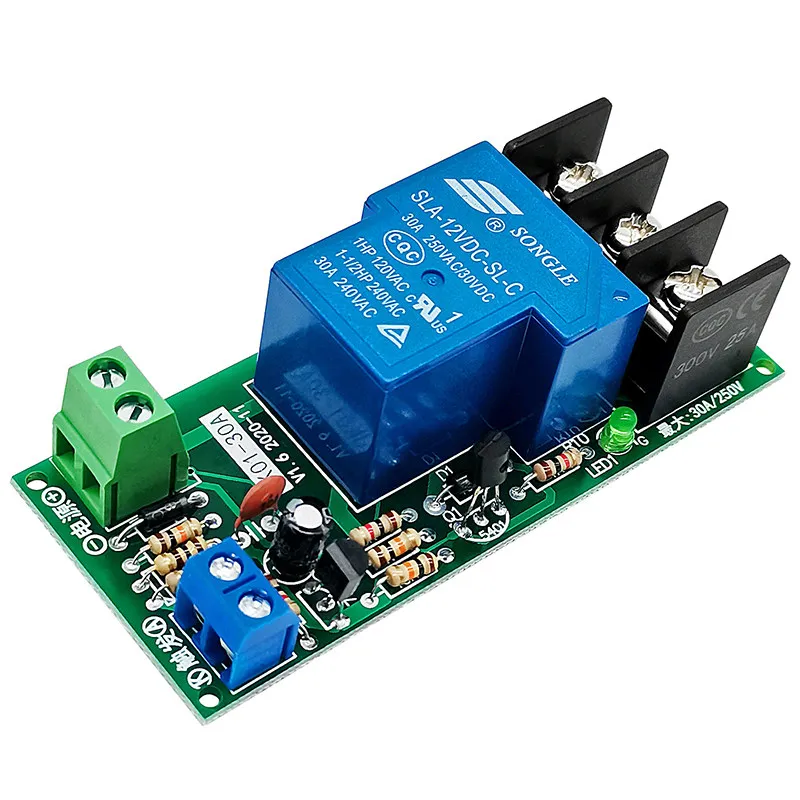 Timer Relay Module for 0~60min Trigger Optocoupler Isolation 12V 30A