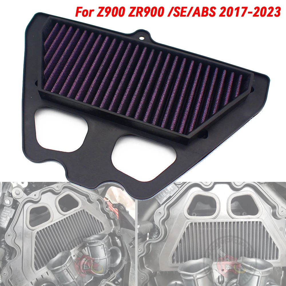 

Motorcycle Air Intake Filter Cleaner High Flow Non-woven Fabric Air Filter For Kawasaki Z900 ZR900 Z 900 ZR 900 SE/ABS 2017-2023