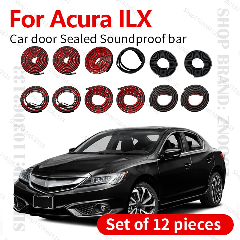 

Для 2013-2022 Acura lLX ZS2 уплотнительная лента для двери автомобиля, резиновая двухслойная уплотнительная лента, звукоизоляционная пылезащитная уплотнительная лента, набор из 12 шт.