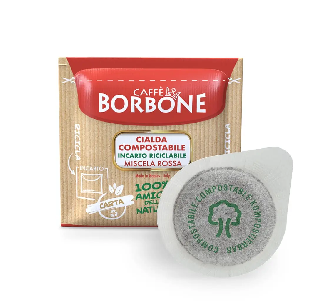 Gaufre compostable à café Borbone, mélange rouge-150 dosettes-système ESE
