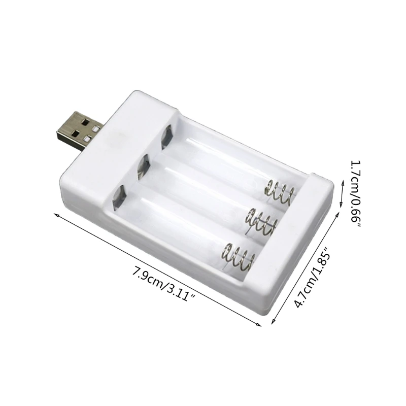 Rechargeable USB Output 3 Slots Charging Short Circuit for Protection Suitable for AAA/AA Tools