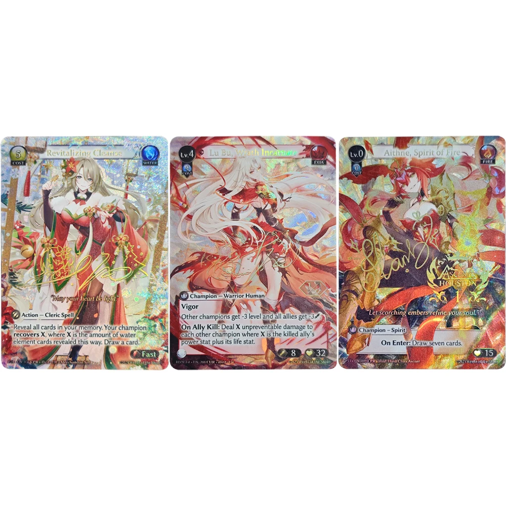 

Grand Archive TCG Anime Collection Card Revitalizing Cleanse Lu Bu Promotional Cards Refractive Colorful Flash Card Child Gifts