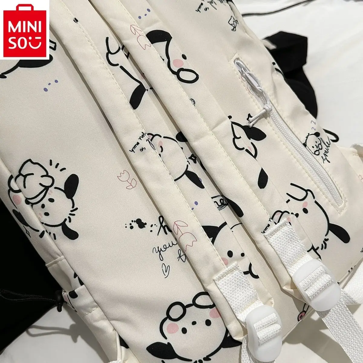 Модный высококачественный нейлоновый рюкзак MINISO Sanrio, студенческий милый вместительный Универсальный дорожный рюкзак для хранения