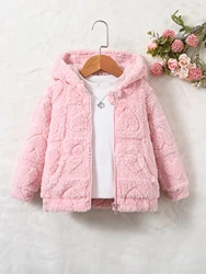 Girls spring and autumn fashion new children's cashmere hooded coat -1 piece
