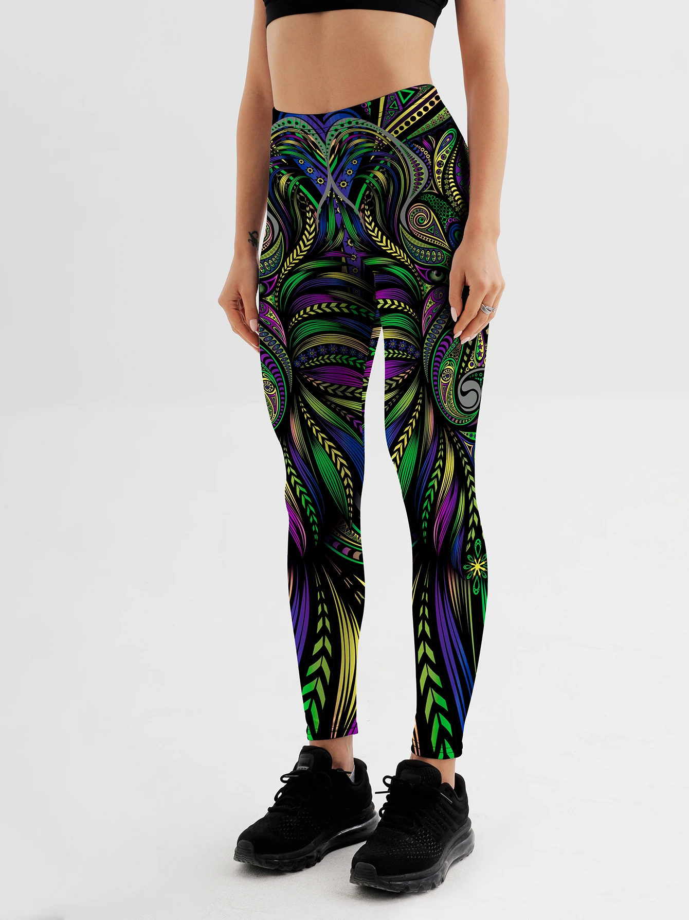 Colorful ethnic style Printed Leggings Women High Waist Workout Skinny Sexy Trousers