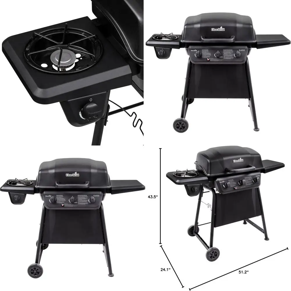 

Stainless Steel 3-Burner Propane Gas Grill with Side Burner - Classic Series™