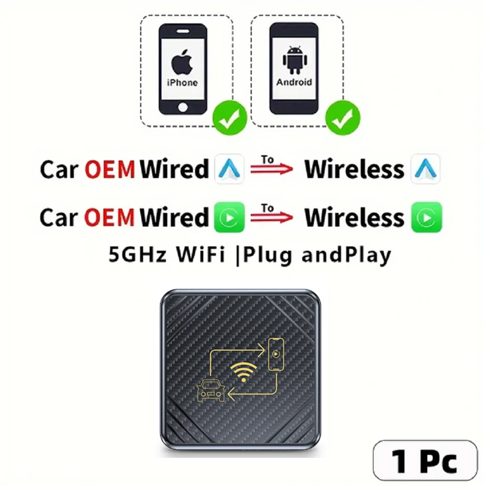 2in1 Wireless CarPlay Dongle Wireless Android Auto Box For Car Radio with Wired CarPlay All in One Box ﻿