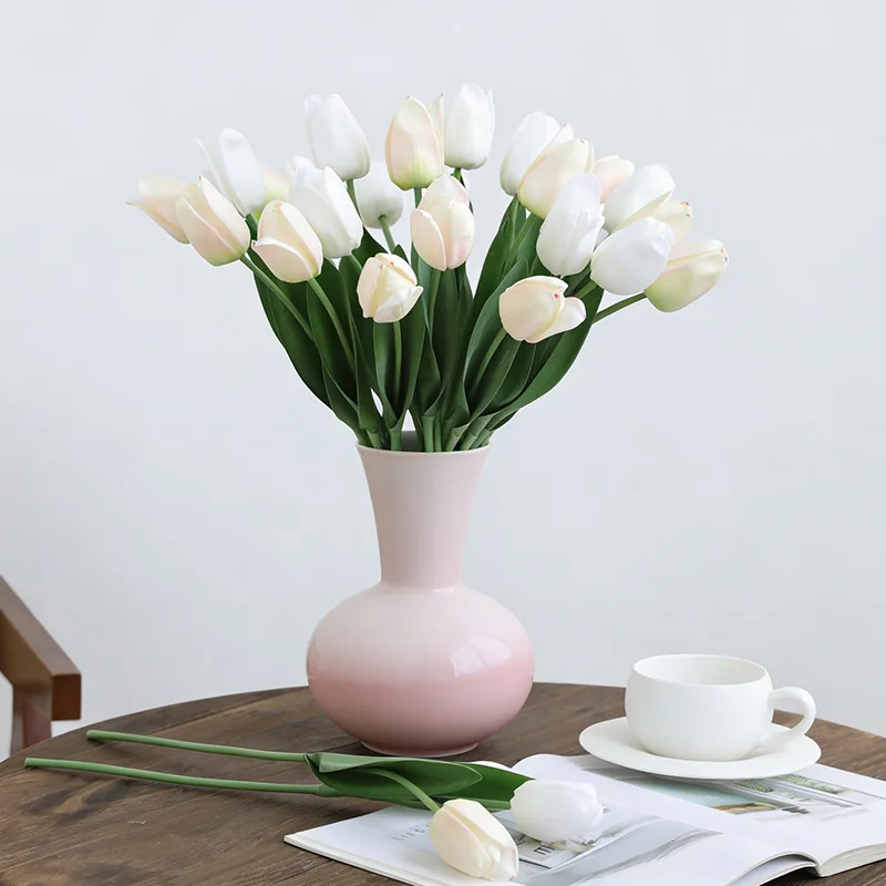 10 Stück Feuchtigkeitsspendende Künstliche Blumen Real Touch Tulpen Brautstrauß Hochzeitsdekoration Kunstblumen Tulpen Heimdekoration Party Blumen – Detail 1