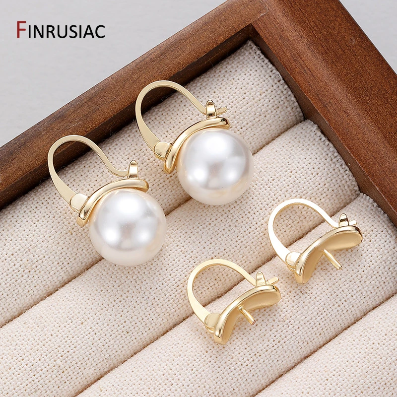 

14K Gold Plated Brass Stud Clip-on Earring Mountings Settings,Blank Ear Stud Bases For DIY Earring Making Findings