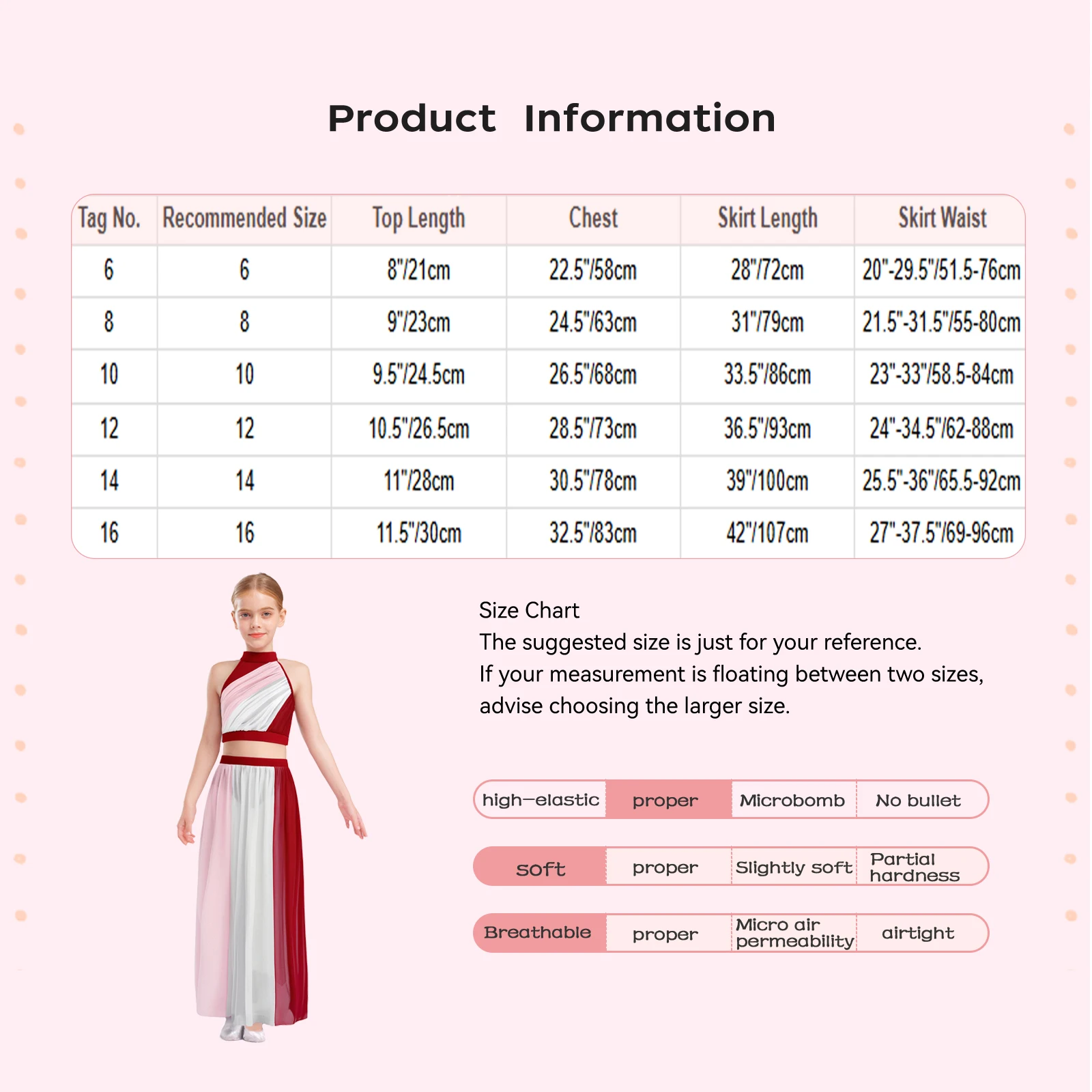 Kid meisjes lyrische moderne hedendaagse danskostuum mouwloze kleurblok ruches crop top met split chiffon rok ballet outfit