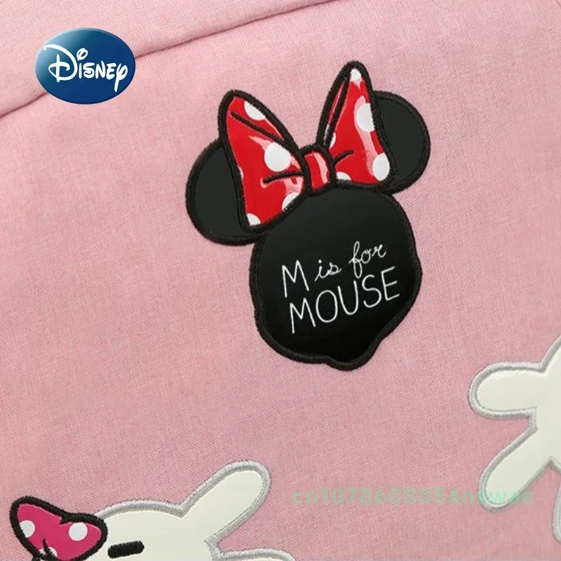 Disney Minnie New Diaper Bag Backpack Luxury Brand Original Baby Bag Cartoon Embroidery Baby Diaper Bag Backpack Multifunctional