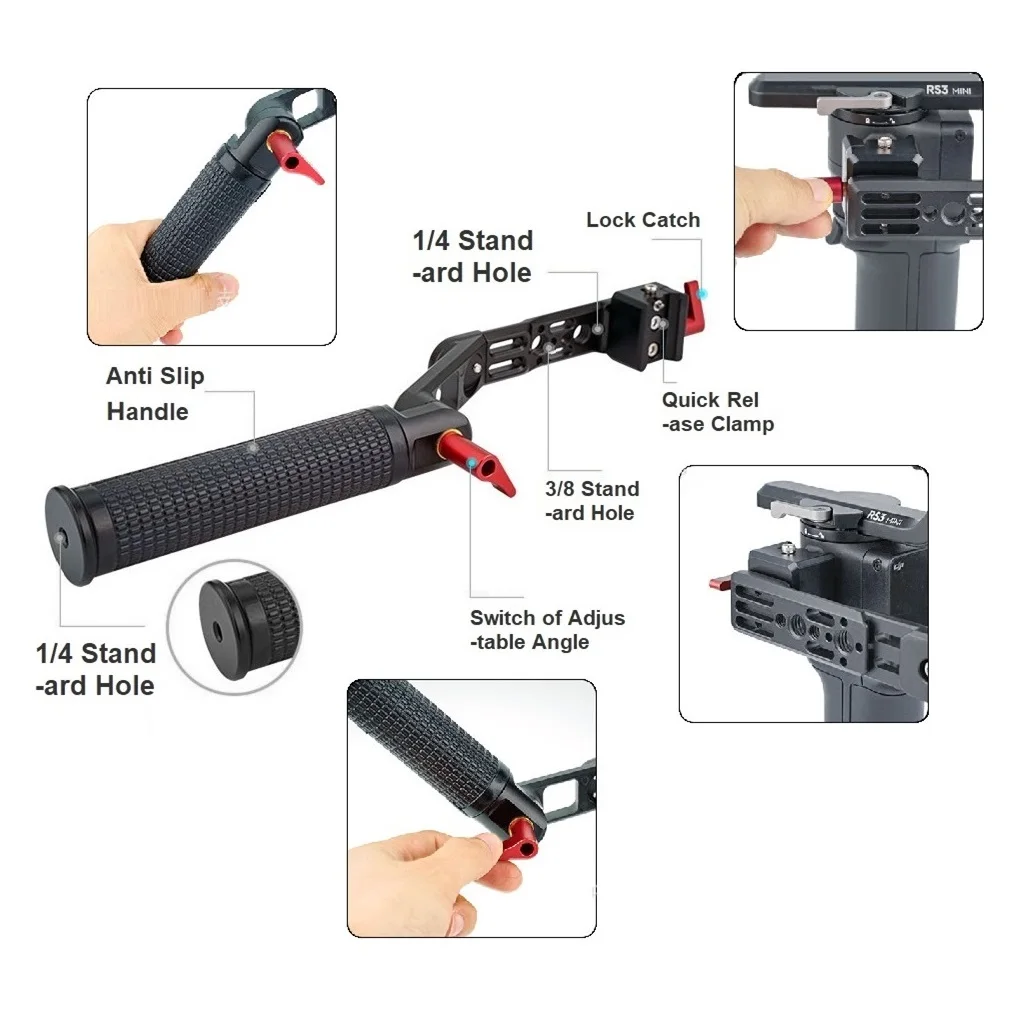 Regulowany uchwyt do stabilizatora DJI Ronin RS5, RS4, RS4 Mini, RS4 Pro, RS3 Mini, RS 3, RS 3 Pro, RS 2. — zdjęcie produktu 4