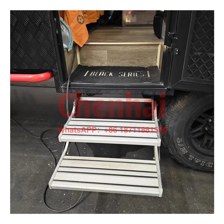 

RV Step Aluminum Double Pull Out Stairs Easy to Install Manual Double Step