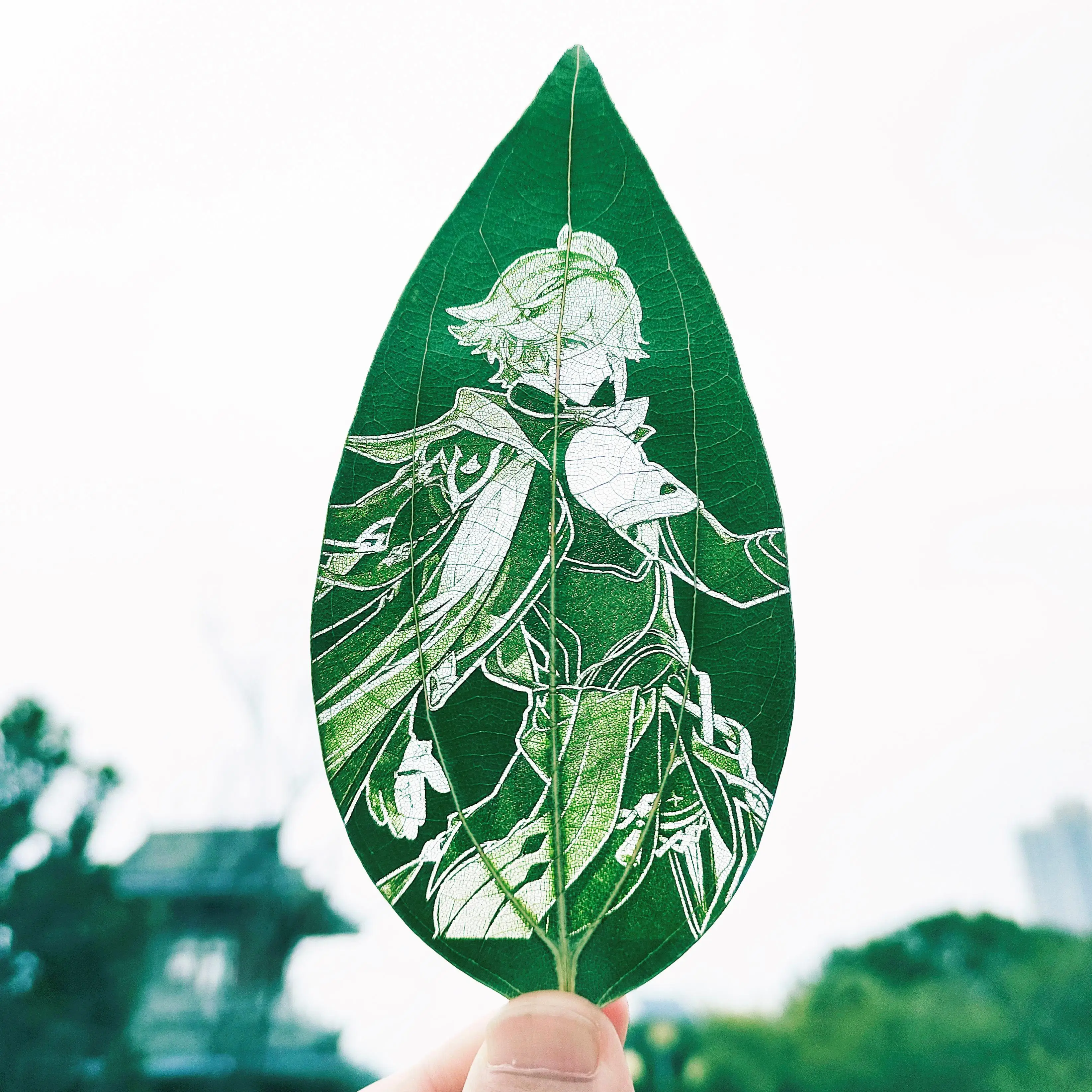 Anime Game Genshin Impact Cosplay Bookmark Portrait Leaf Carving Photo Frame Widget Accessories Decoration Birthday Xmas Gift