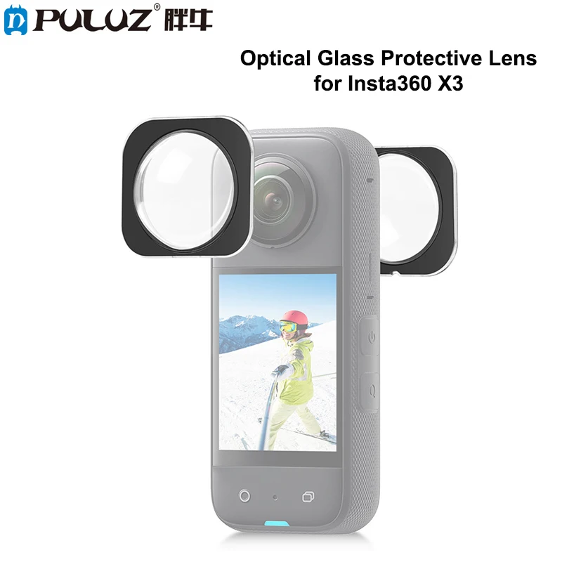 PULUZ HD Transparent multi-layer coating optical glass lens protector guard for insta360 X3 Panoramic action Camera Accessories