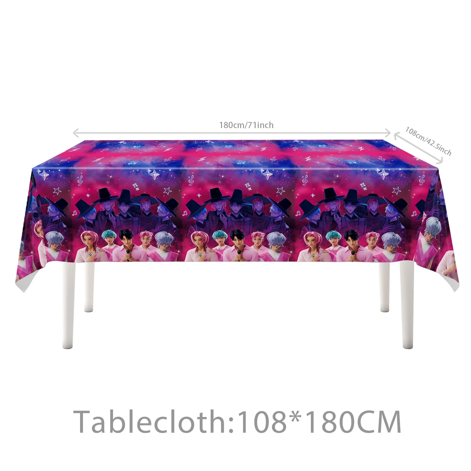 

Kpop Demon Hunter Table Cover Birthday Party Decoration Demon Hunters Tablecloth Table Cloth k pop Demon Hunters Party Favors