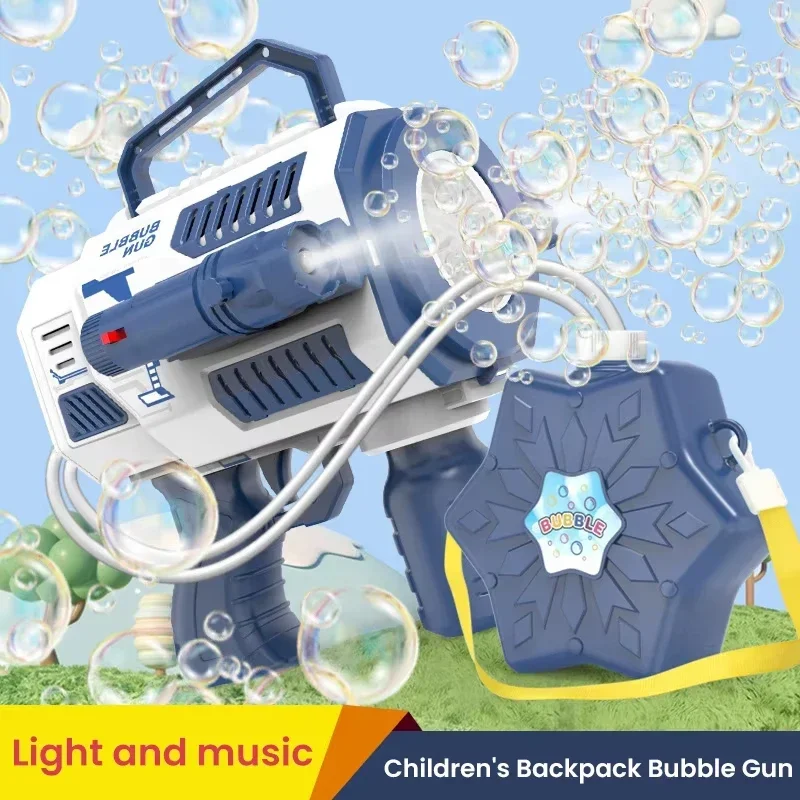 Diversão ao ar livre brinquedos esportivos automa máquina de bolhas para crianças luminescência bolha arma lançador de foguetes crianças sabão bolha fabricante verão