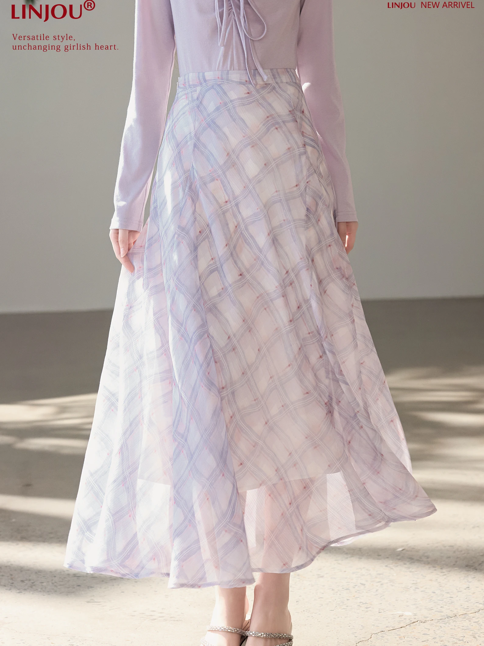 

Женская юбка Lingjiu с высокой талией, новинка 2026 года, красивая длинная юбка-солнце из полиэстера, весенняя модная женская юбка-парасоль