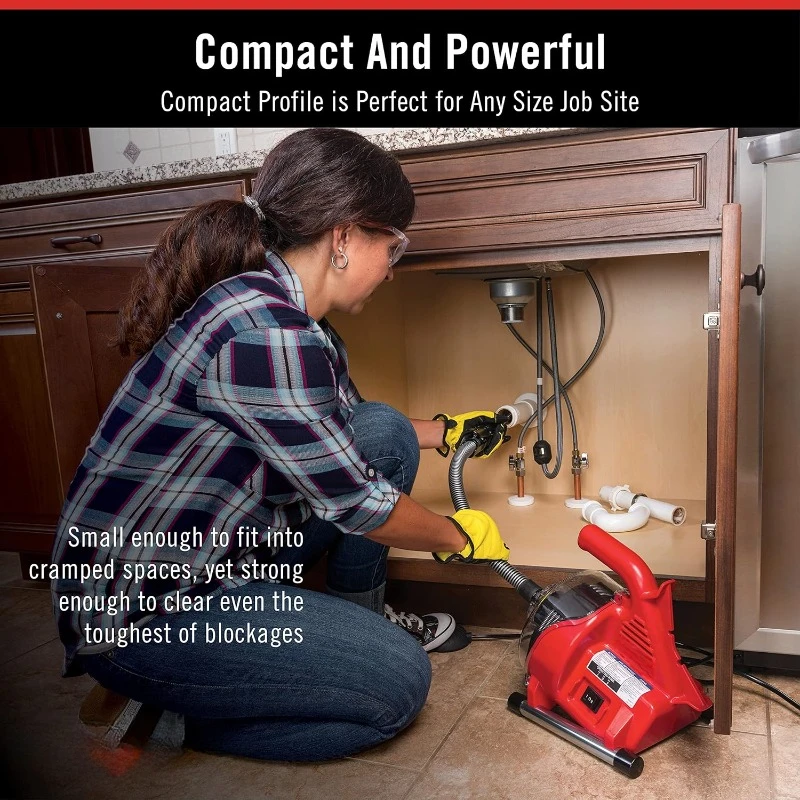 

Комплект дренажной машины PowerClear, 120 В, для ванн, кабеля с внутренним сердечником и направляющим шлангом, дома.