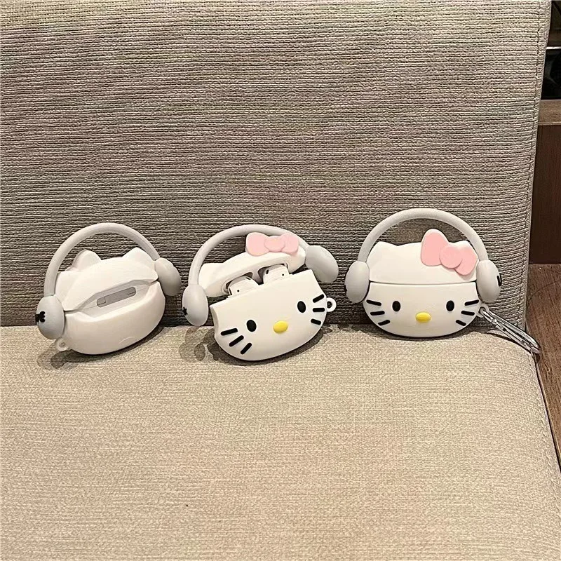 Hello Kitty Airpod Pro Case Sanrio Anime Sweet Silica Gel Headphone Protective Case Airpods 1/2/3 Generation Gift Cartoon Girl