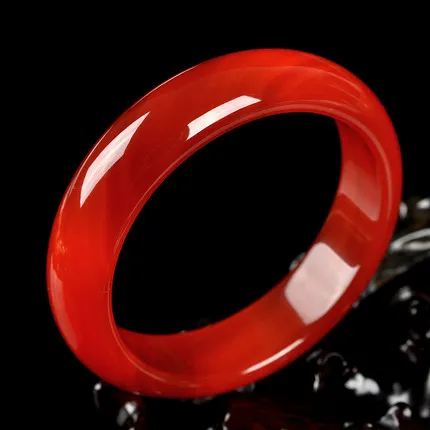 Chinese Charm Natural Red Agate Handcarved Bracelet Jade Hand Ring Exquisite Jewelry Fashion Bangle Exquisite Holiday Gift