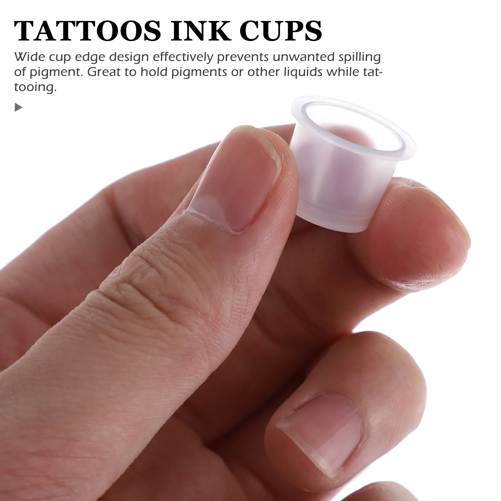 

100Pcs Tattoos Ink Cups Waterproof Premium Plastic Wide Edge Spill Proof Tattoos Pigment Holders Supplies Pigment Containers