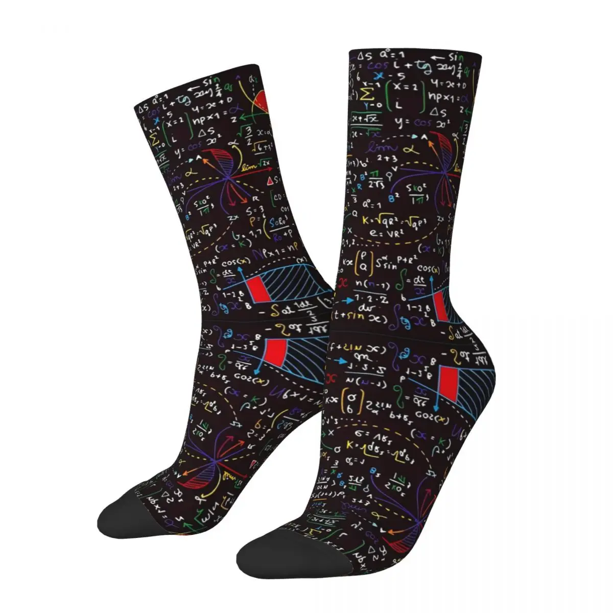 Colorful Math Formulas Stockings Custom Gothic Socks Winter Anti Skid Socks Couple Running High Quality Socks