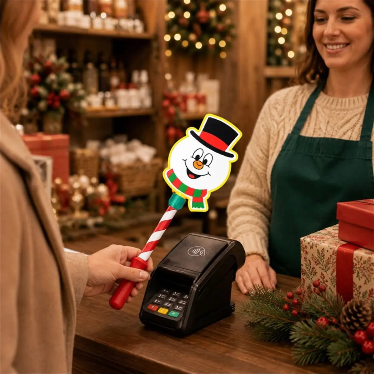 3D Printed Wand Click Payment Cute CreditCard Wand Non-Contact Clip Payment Wand Christmas Tap to Pay Card Holder