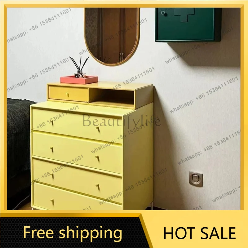 Factory Direct Italian Minimalist Solid Wood Bucket Cabinet Living Room Storage Dopamine Side Cabinet