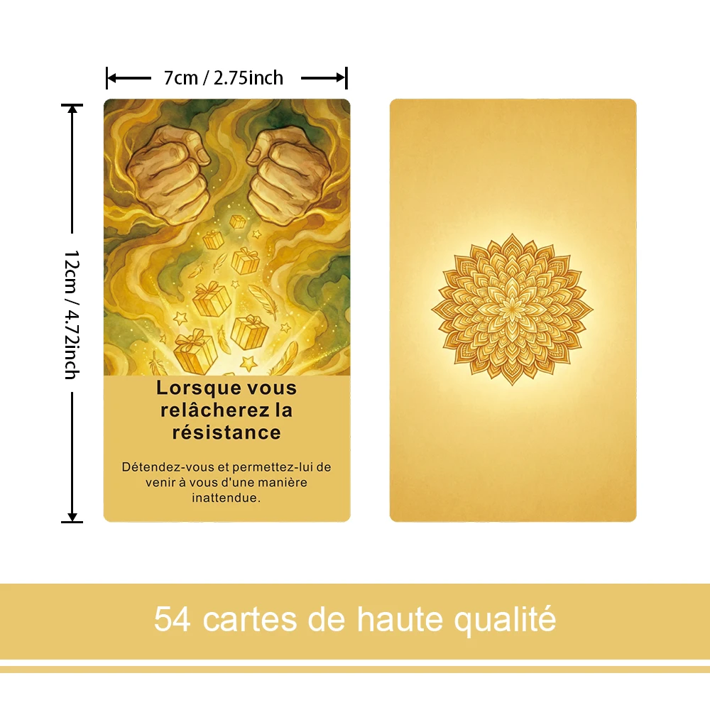 French Time Oracle Deck, 54 Original Cards, Divination Tool, Self-Reflection and Reading, French Tarot Cards, 12*7cm, 14+