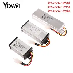 1PCS DC 36/48/60/72V To 12V 10A 15A 20A 180W Electric Vehicle DC Converter Electric Power Transformer