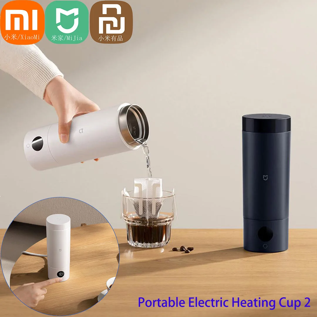 

Mijia умная портативная дорожная чашка с электрическим подогревом, 2-температурный светодиодный термос из нержавеющей стали 316, кипящая чашка Xiaomi, чайник