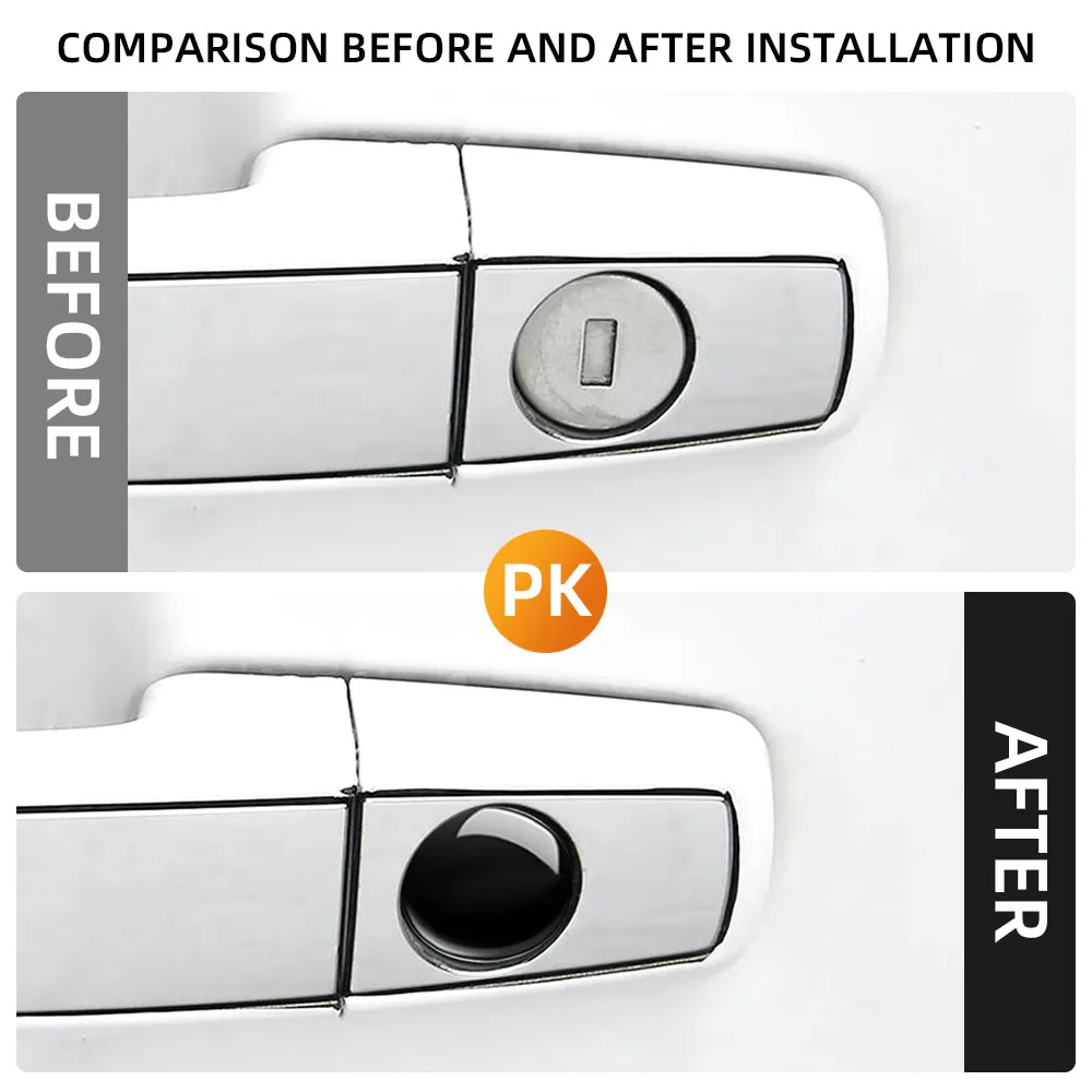 4PCS Universal Car Door Keyhole Protector Stickers Anti-Scratch Door Lock Screw Cover Decals Auto Exterior Accessories