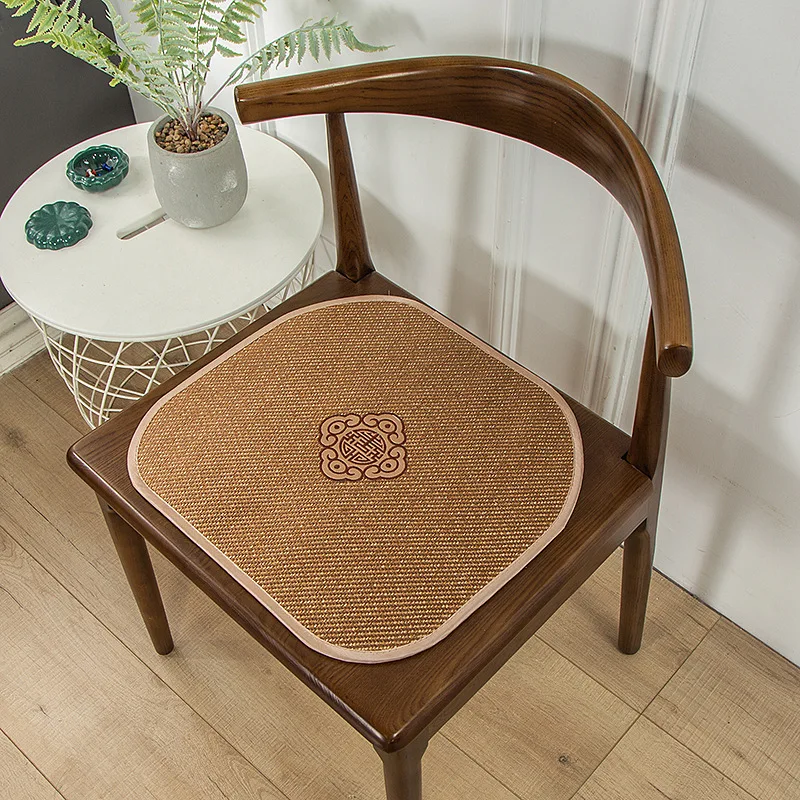 

Chinese Embroidered Rattan Cushion Summer Anti-skid and Breathable Comfortable Cushion Cool Mat Dining Chair Cushion