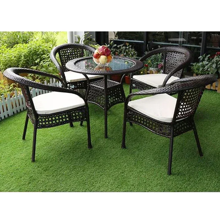 Balcony used exotic outdoor furniture 5pcs chair table