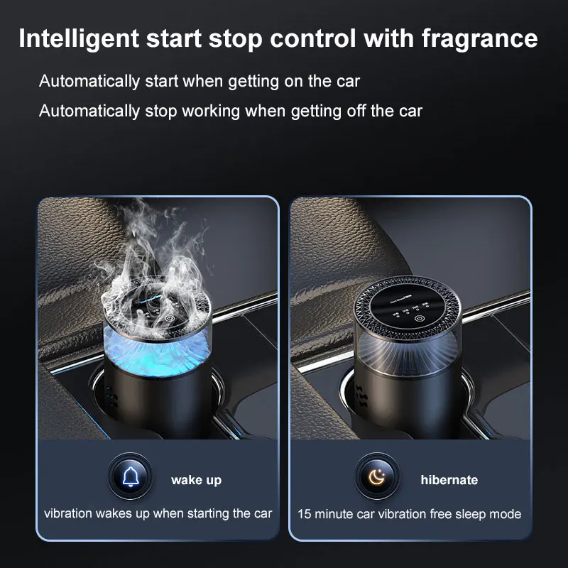 Car Essential Oil Diffuser Smart Car Air Freshener Aromatherapy Auto Spray Usb Rechargeable 5 Scent Fragrance Selection