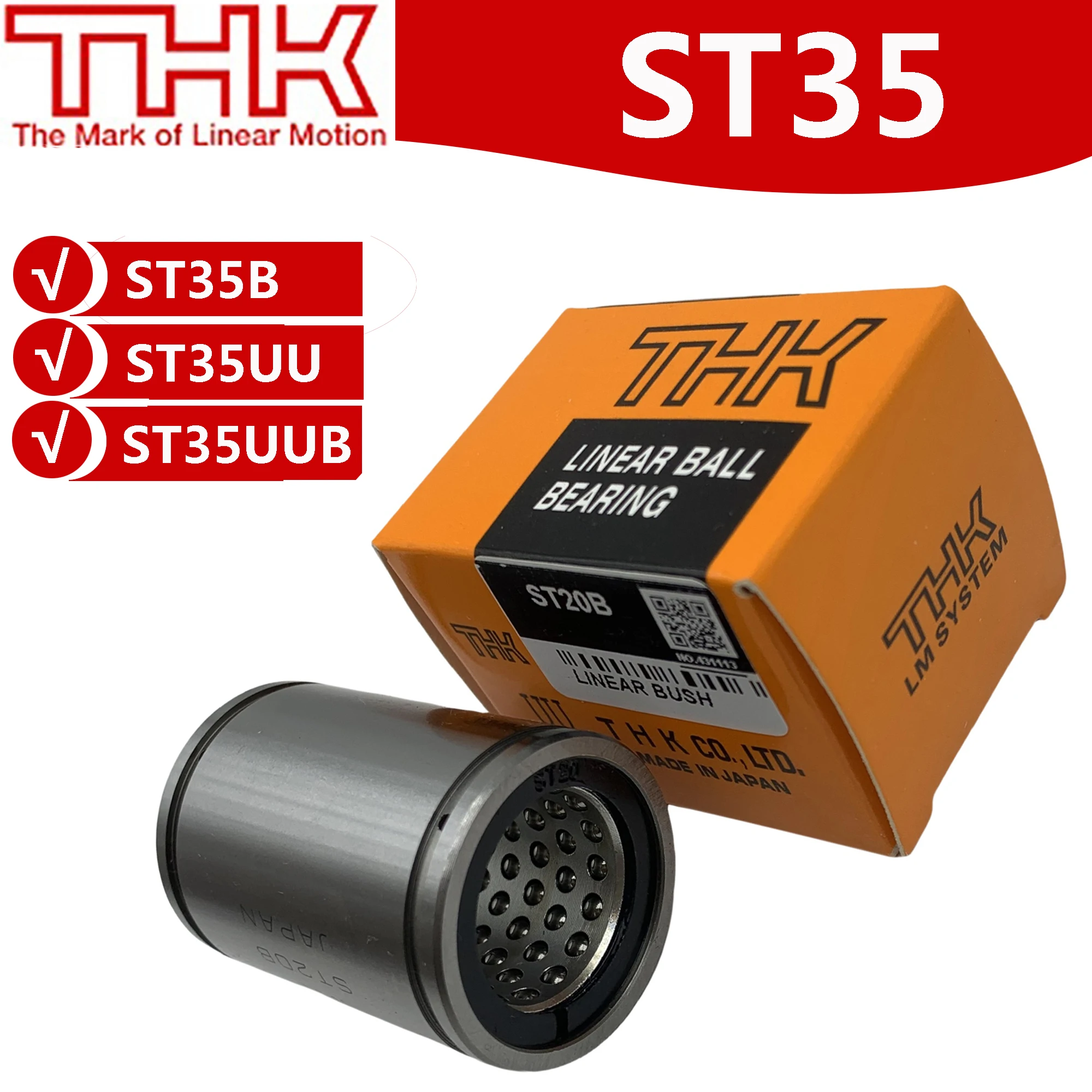 Original THK Linear Stroke ST ST35 ST35UU ST35B Bushing Bearings Shaft Linear Actuator Rails for CNC Machine Parts 3D printer