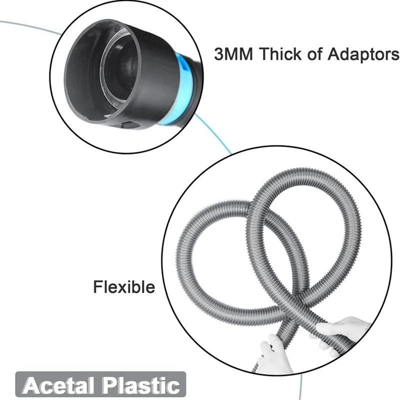 ABDJ-1 1/4 Inch X 10 Feet Dust Collection Hose Kit For Home And Vacuums System With 5 Adapters Of Woodworking Power Tool