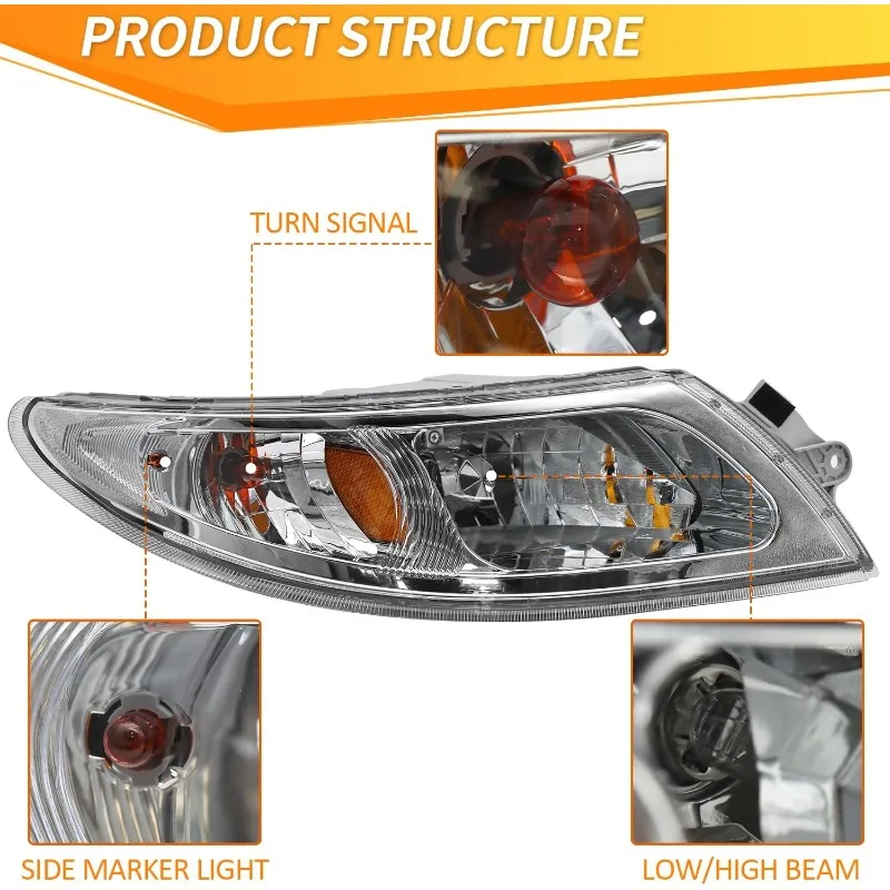 

2002-2018 International Durastar 4200 4300 4400 4900 Headlights Pair Left Driver Right Passenger Black Housing