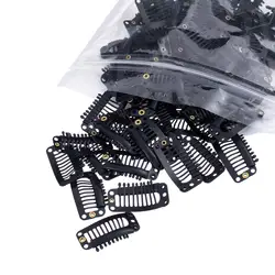 20/50/70/100Pcs Snap Clips Hairpiece Tools Clips 9-Teeth U-Shape  Clip In Hair Extensions Hair Clips For Human Hair Snap Hairpin