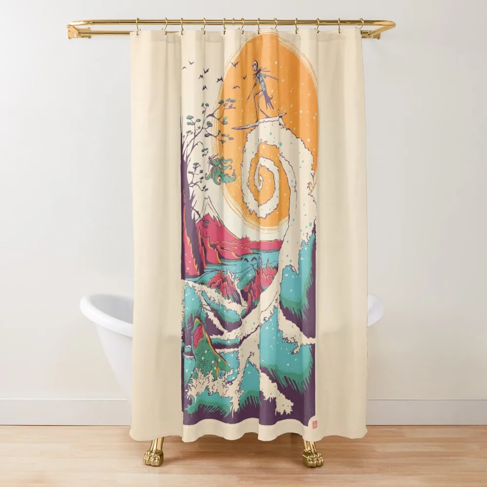 

Surf Before Christmas Shower Curtain Shower Bath Anime Bathroom Shower For Bathroom Waterproof Bath And Anti-Mold Curtain