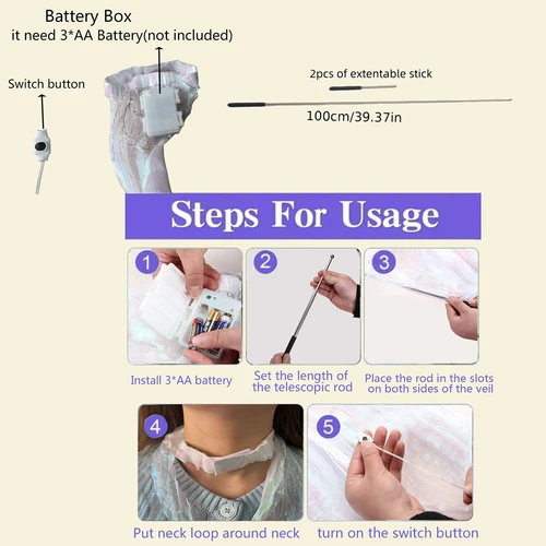 Imagen 2 del producto Capa LED con Alas Brillantes, Disfraz de Mariposa con Luces para Espectáculos, Decoración, Fiestas, Celebraciones, Bodas, Desfiles de Moda