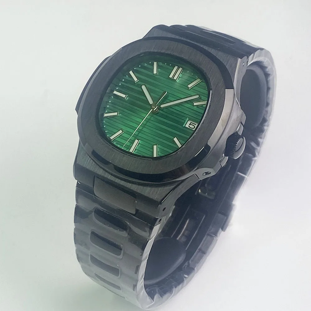 42MM New NH35 Men\'s Black Mechanical Watch Diving Explorer Series Hundred Light Waterproof Steel Band Watch Hot selling Green