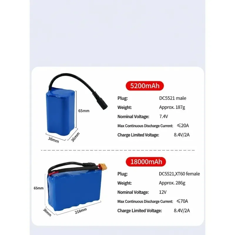 for Nesting Boat Battery 7.4V 18000mAh Large Capacity 15000mAh Special Remote Control Boat Lithium Battery